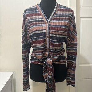 Angela Fashion Striped Knit Sweater